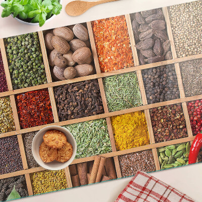 Deska kuchenna szklana Przyprawy w słoikach