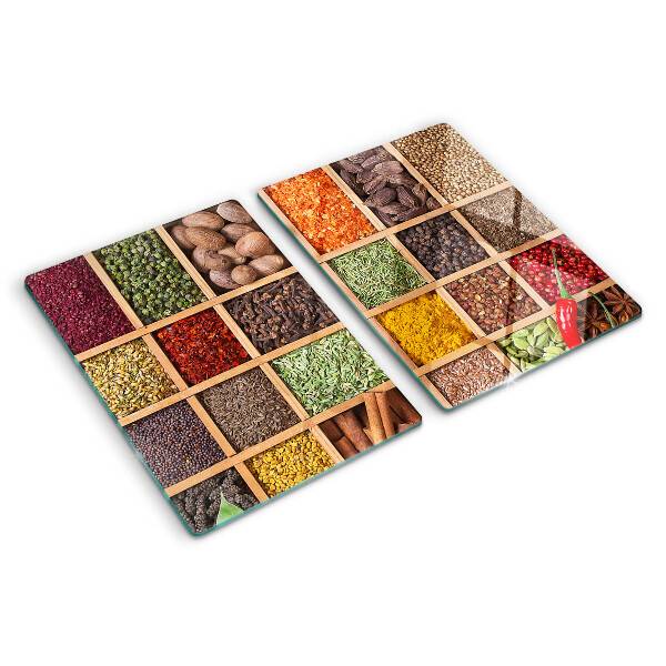 Deska kuchenna szklana Przyprawy w słoikach