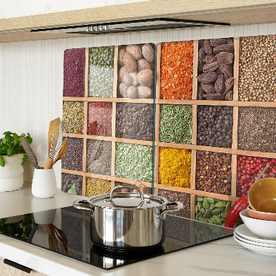 Deska kuchenna szklana Przyprawy w słoikach