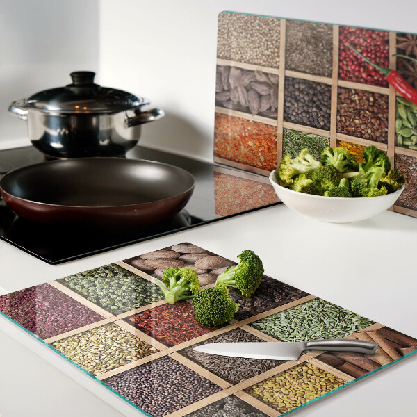 Snijplanken glas Specerijen in potjes