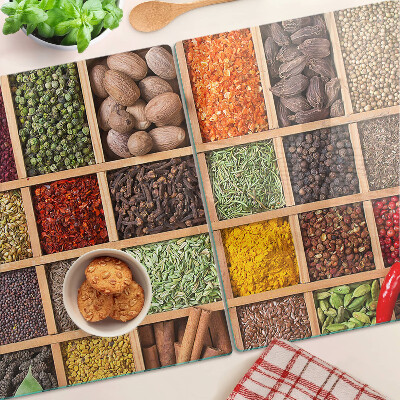 Snijplanken glas Specerijen in potjes