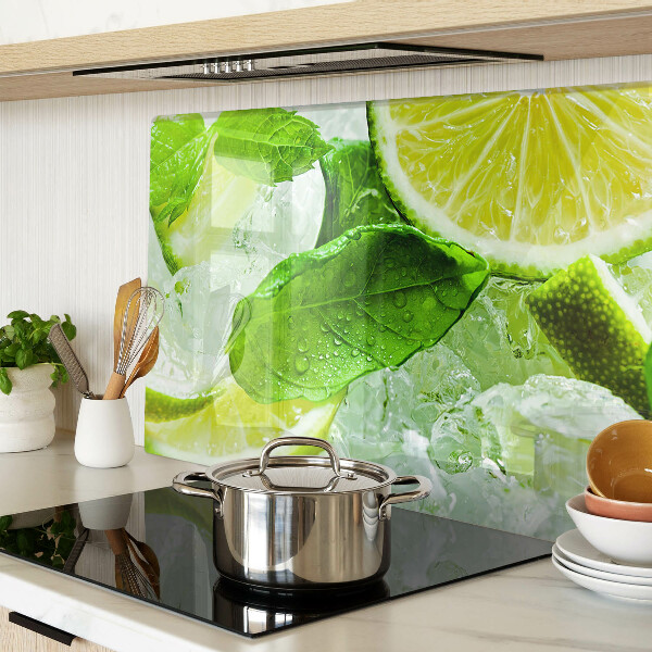 Glazen snijplanken Citroenen en muntblaadjes