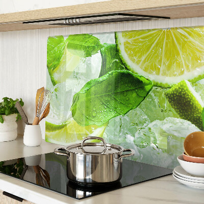 Szklana deska do krojenia Cytryny i liście mięty