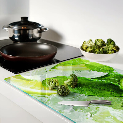 Glazen snijplanken Citroenen en muntblaadjes