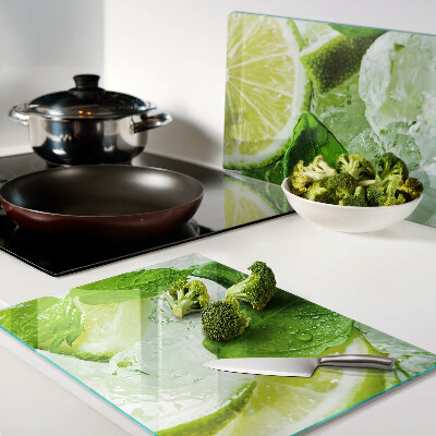 Szklana deska do krojenia Cytryny i liście mięty