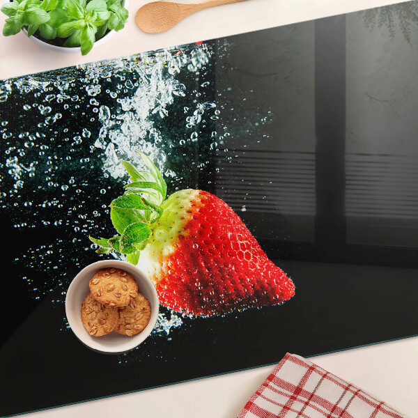 Szklana deska do krojenia Truskawka w wodzie