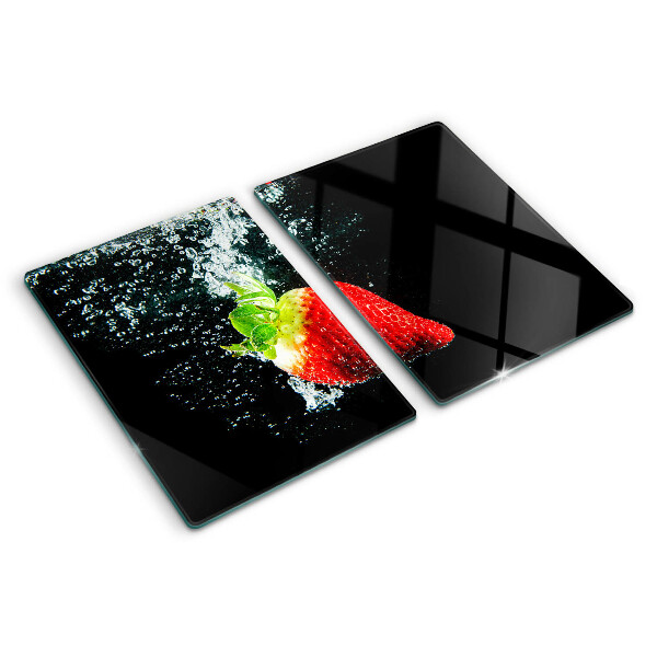 Szklana deska do krojenia Truskawka w wodzie