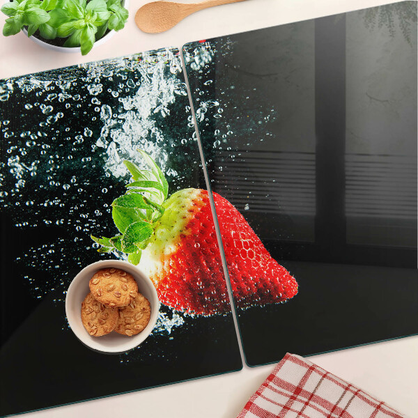 Szklana deska do krojenia Truskawka w wodzie