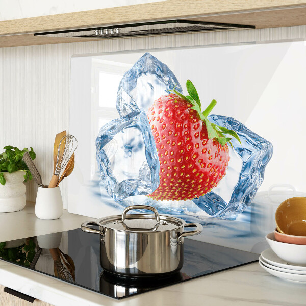 Szklana deska kuchenna Truskawka w lodzie