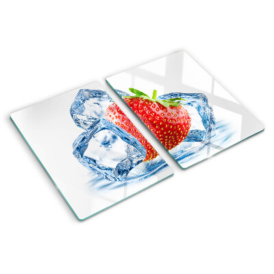 Szklana deska kuchenna Truskawka w lodzie