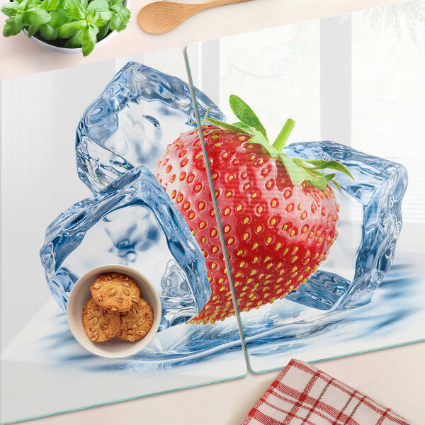 Szklana deska kuchenna Truskawka w lodzie