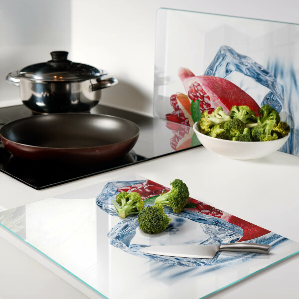 Szklana deska kuchenna Granat w lodzie