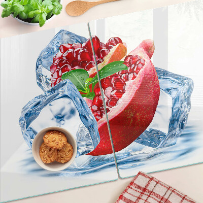 Snijplanken van glas Granaatappel in ijs