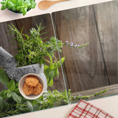 Szklana deska kuchenna Zioła w doniczce
