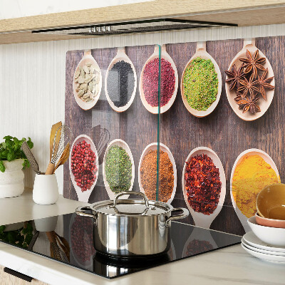 Glazen snijplanken Specerijen in lepels