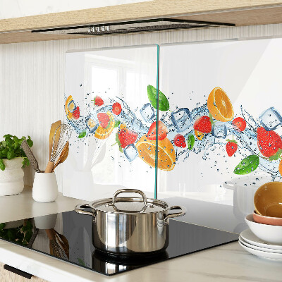 Deska kuchenna szklana Kolorowe owoce i liście