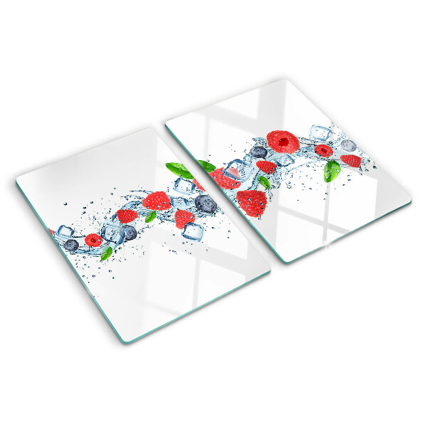 Szklana deska do krojenia Kwiatowy wzór z jagodami