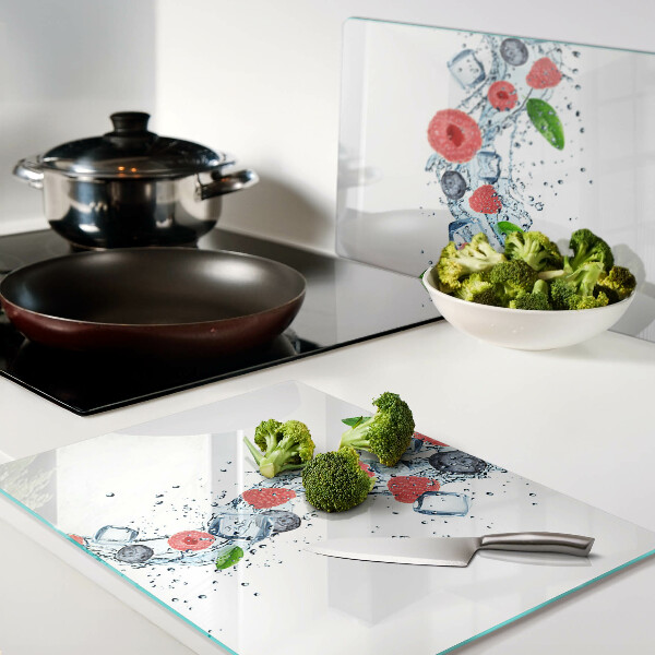 Szklana deska do krojenia Kwiatowy wzór z jagodami