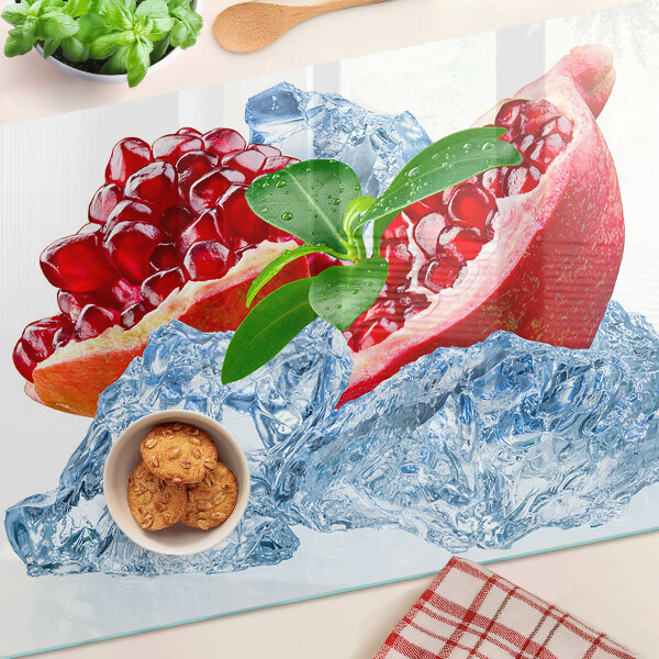 Snijplanken van glas Granaatappel en ijs