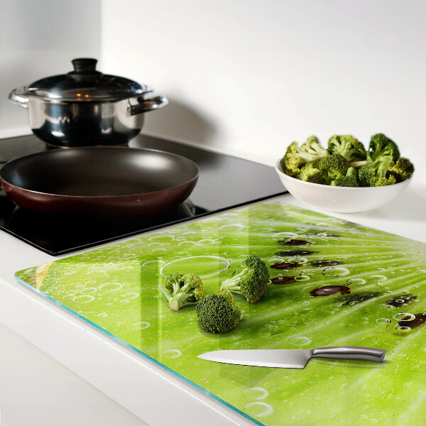 Deska kuchenna szklana Kiwi z kroplami wody