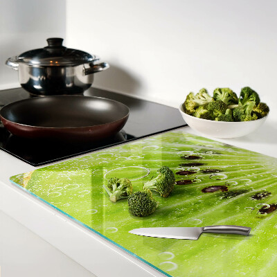 Deska kuchenna szklana Kiwi z kroplami wody