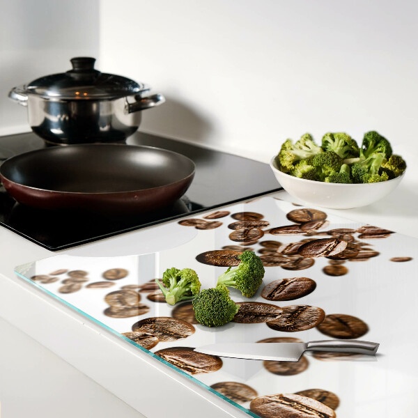 Szklana deska do krojenia Ziarna kawy w ruchu