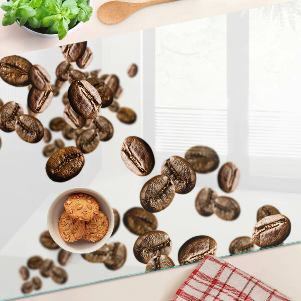 Glazen snijplanken Koffiebonen in beweging