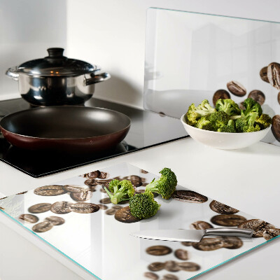 Glazen snijplanken Koffiebonen in beweging