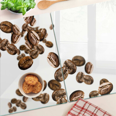 Szklana deska do krojenia Ziarna kawy w ruchu