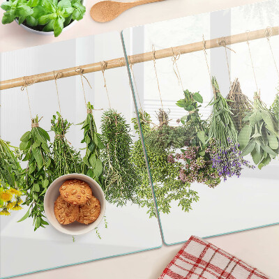 Szklana deska do krojenia Suszone zioła na sznurku