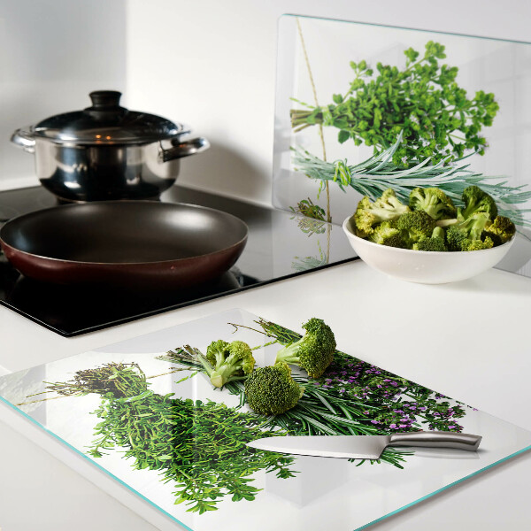 Szklana deska kuchenna Suszone zioła na sznurku