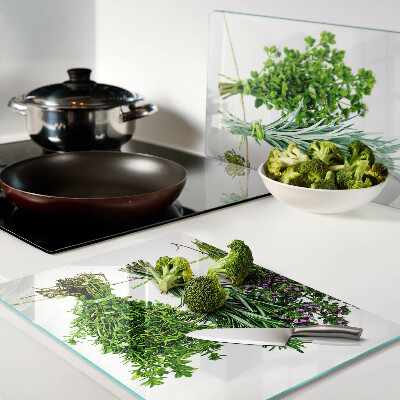 Szklana deska kuchenna Suszone zioła na sznurku