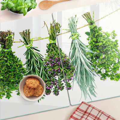 Szklana deska kuchenna Suszone zioła na sznurku