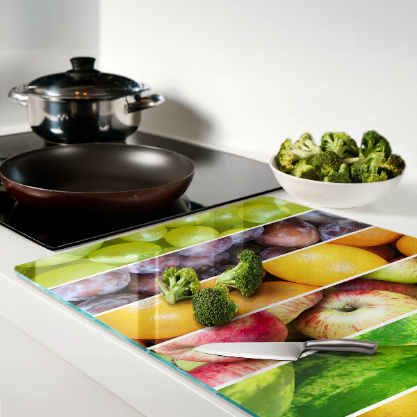 Szklana deska kuchenna Owoce w kolorach tęczy