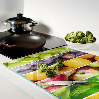 Szklana deska kuchenna Owoce w kolorach tęczy
