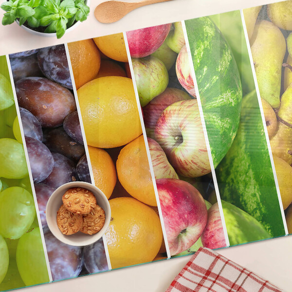 Szklana deska kuchenna Owoce w kolorach tęczy