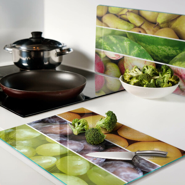 Snijplanken van glas Fruit in regenboogkleuren