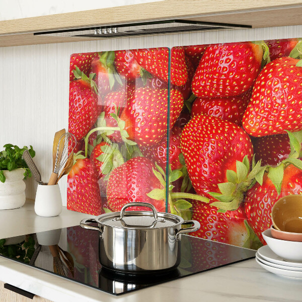 Deska kuchenna szklana Truskawki na tle