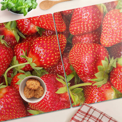 Deska kuchenna szklana Truskawki na tle