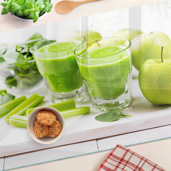 Glazen snijplanken Groene smoothie met verse ingrediënten