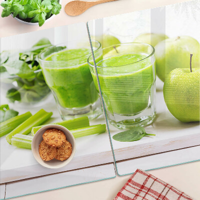 Glazen snijplanken Groene smoothie met verse ingrediënten