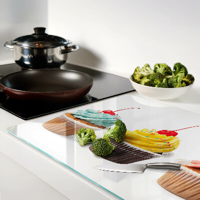 Deska kuchenna szklana Cupcake z bitą śmietaną i wiśnią