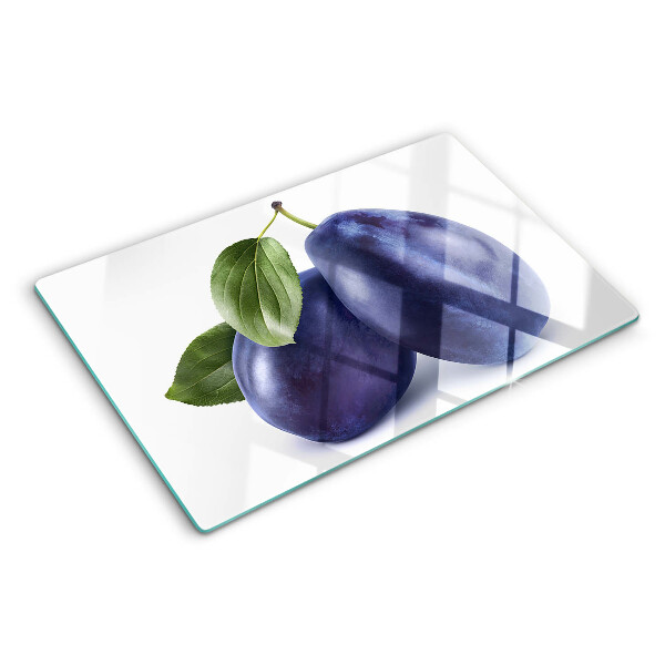 Snijplanken glas Pruimen met bladeren