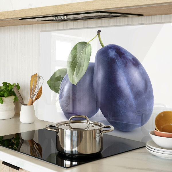 Snijplanken glas Pruimen met bladeren