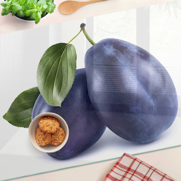 Snijplanken glas Pruimen met bladeren