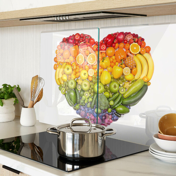 Snijplanken glas Regenboog Fruit Hart