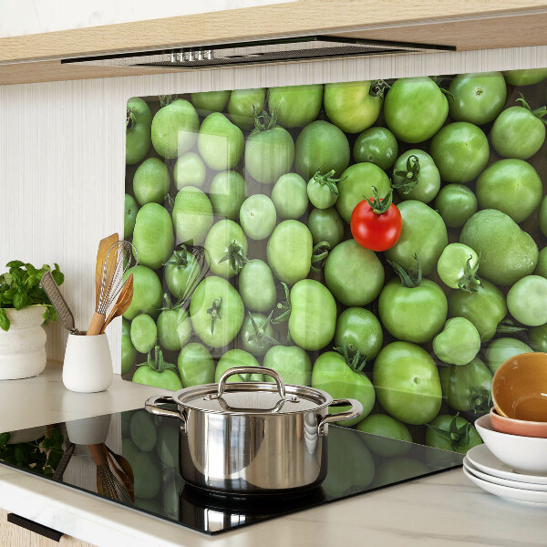 Szklana deska do krojenia Zielone pomidory z czerwonym akcentem