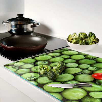 Glazen snijplanken Groene tomaten met een rood accent.