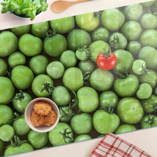 Glazen snijplanken Groene tomaten met een rood accent.