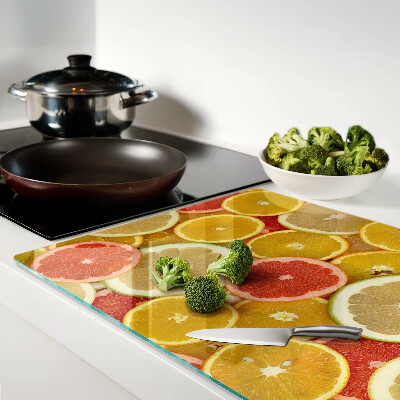 Glazen snijplanken Citrusvruchten in regenboogkleuren